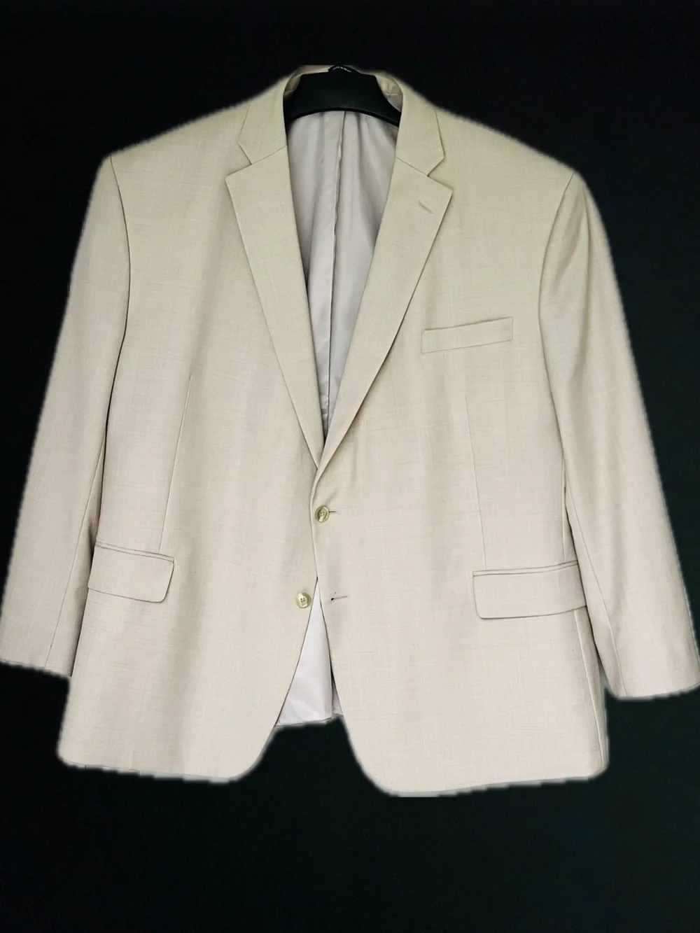 Big & Tall Stretch Wool Blend Super Suit Men's Cream light weight Blazer